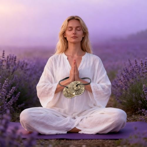 Tibetan Cymbals Bell, Relaxing Spiritual Sound 6.5cm, Meditation Ritual Instrument, Yoga Cymbals Bell, Traditional Spiritual Chime, For Adults, Family, Friends, Holiday