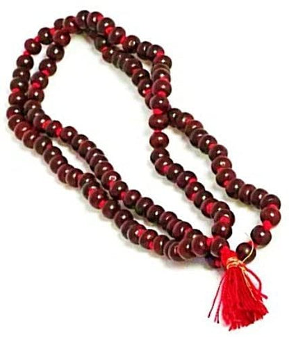 IS4A Rosewood Red Sandalwood 8mm Handmade 108+1 Beads Prayer Japa Mala Necklace