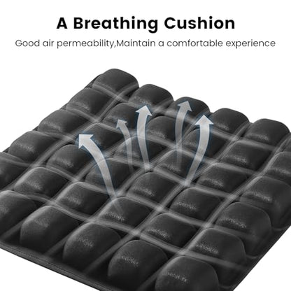 Travel Cushion Inflatable Seat Cushion 3D Air Seat Cushions Adjustable Inflatable Portable Airplane Pad for Wheelchair, Car, Office, Home Living (Black)