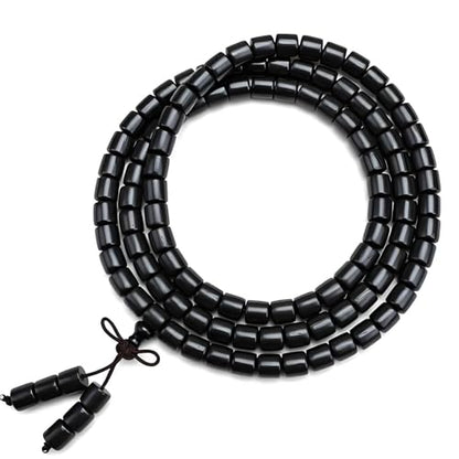Zen Dear Unisex Natural Ebony Wood Buddhist Prayer Bead Necklace Bracelet Tibetan Prayer Mala Beaded Black - style: 08mm 108Bucket Beads