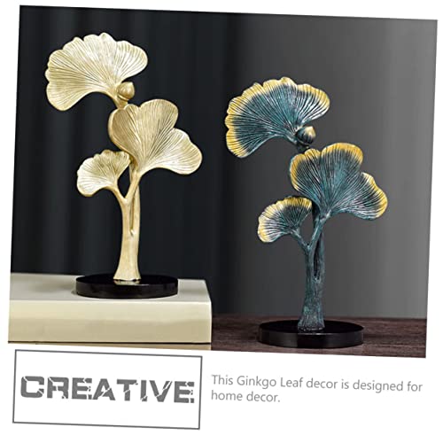 BESPORTBLE Ginkgo Leaf Resin Desktop Ornament Decor for Living Room Office Meditation -catching Table Accent Finish