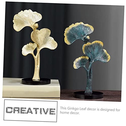 BESPORTBLE Ginkgo Leaf Resin Desktop Ornament Decor for Living Room Office Meditation -catching Table Accent Finish