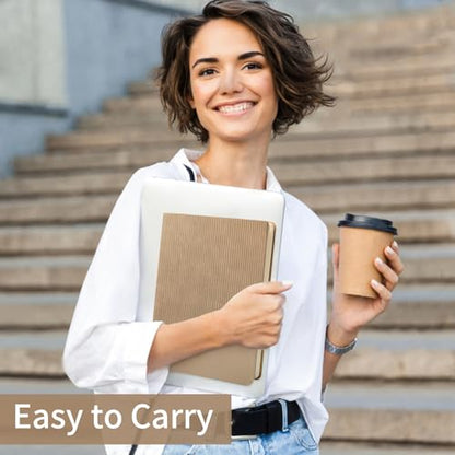 Lined Journal Notebook for Work College Ruled Notebook 5.79" x 8.27" A5 PU Leather Daily Journaling Notebook 216 Pages for Women Men Daily Writing Business School Travel Gift (Khaki) - color: 01-Khaki-1pack, style: A5 Lined 216pages