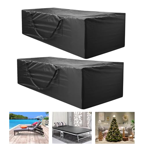 2 Pack Outdoor Patio Cushion Storage Bag 68"x30"x20", UV-Resistant Waterproof Outdoor Cushion Storage Bag for Patio, Lawn & Indoor Use