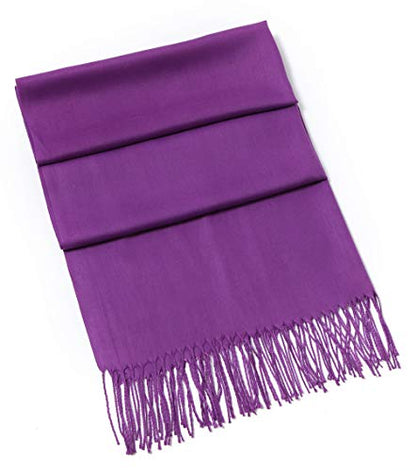 Cindy & Wendy Pashmina Shawls and Wraps Scarf for Women Soft Large Winter Shawl for Evening Dress Wedding Party - color: Purple