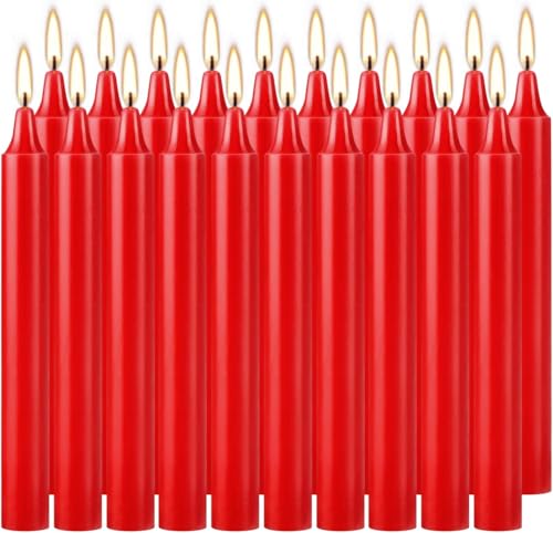 Red Candles Set of 40, 4" Red Spell & Chime Candles, Unscented Mini Taper Candle for Witchcraft, Wiccan Altar, Magic Tools, Rituals, Prayer, Meditation and Christmas Party Decoration - color: 4"40pcs-Red