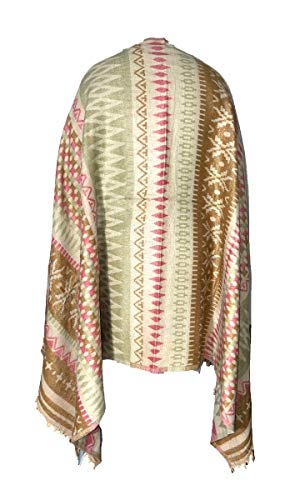 Tibetan Meditation Shawl 100% Yak Wool Handloom Thickened Geometric Open Shawl Cloak The Scarf of Tourism Ethnic Wind in Tibet Keeping Warm in Autumn 0179