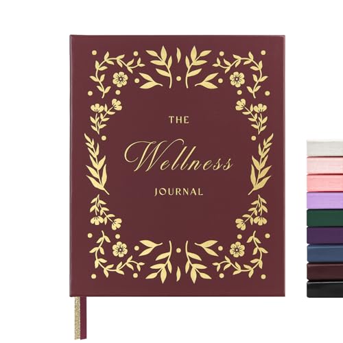 &And Per Se Wellness Journal, Self Care & Daily Journal for Women, Mental Health Planner with Habit Tracker, Diet & Goals, Undated, Gift-Ready (Burgundy Bloom) - color: L-Burgundy Bloom