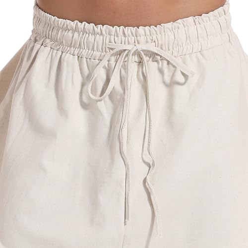 CLANMILUMS Men's Cotton Harem Pants Casual Loose Hippie Drop Crotch Trouser - color: Beige, size: X-Large