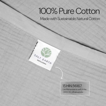Salt Earth 100% Cotton Muslin Throw Blanket Gauze Blanket 55"X75" Twin, 4 Layered, Couch, Bed, Living Room, Home, Lightweight, All Season Blankets & Throws, Easy wash, Skin Friendly (Scottish Grey) - color: Scottish Grey, size: 55"X75" Twin
