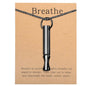 Mindfulness Breathing Necklace Stress Relief Pendant Stainless Steel Anxiety Breathe Necklace for Women Men - color: Black