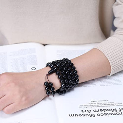 108 Beads Obsidian Stone Mala Bracelet Necklace - style: 8mm Obsidian