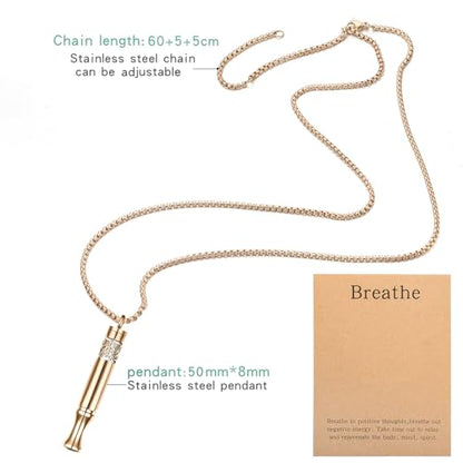 Anxiety Relief Pendant Mindfulness Breathing Necklace - Essential Oil Diffuser & Personal Inhaler Aromatherapy Necklaces for Women & Men (Rose Gold) - color: Rose Gold