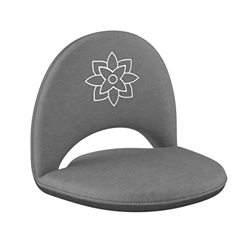 Meditation Chair | Adjustable Floor Chair with Back Support | Padded Floor Seat for Posture Support and Comfort | Portable Folds Flat for Storage | Indoor/Outdoor Use | Slate Grey - color: Slate Grey