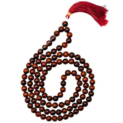 Amazing Gemstone Tiger Eye Mala Saadi - color: Red Tiger Eye, style: Plain