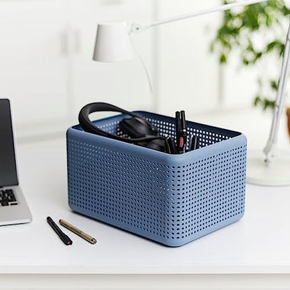 Rotho Storage Box Without lid 13 l, Plastic (PP) BPA-Free, Blue, 13l (32,6 x 23,8 x 18,8 cm) - color: Blue