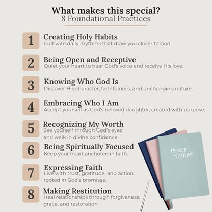 Prayer Journal – Peace in Christ 12-Week Guided Christian Prayer Journal for Women & Men with Daily Prayer Prompts, Scripture, Gratitude & Reflection for Spiritual Growth - color: Blue