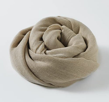 Jeelow Solid Color Scarf Wrap Shawl for Women Men – Soft Lightweight Head Scarf, All Season, Travel Beach Office Daily Wear - color: Coffee