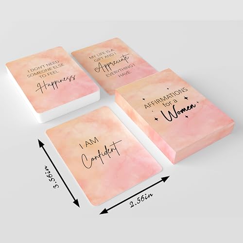 Affirmations for a Women – Uplifting Motivation Cards for Confidence, Self-Worth & Inner Strength, Mindful Self Care Deck & Thoughtful Birthday Gift-52 Inspirational Affirmation Cards for Women.