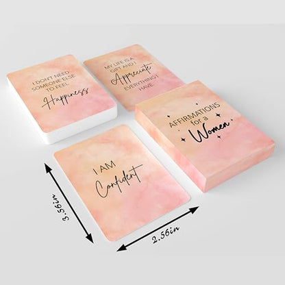 Affirmations for a Women – Uplifting Motivation Cards for Confidence, Self-Worth & Inner Strength, Mindful Self Care Deck & Thoughtful Birthday Gift-52 Inspirational Affirmation Cards for Women.