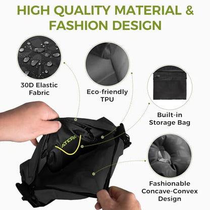ATEPA Cloud Airbag Inflatable Sling Bag, Ultralight 15L Crossbody Travel Bag with Convertible Pillow & Lumbar Support, Packable Shoulder Bag for Travel, Hiking & Outdoor Adventure - color: Black