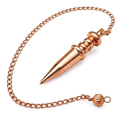 Copper Metal Light Weight Solid Cone Point Pendulum Healing Dowsing Reiki Pendulum for Divination and Meditation Copper Pendulum - color: Light Weight Cone Copper Metal Pendulum
