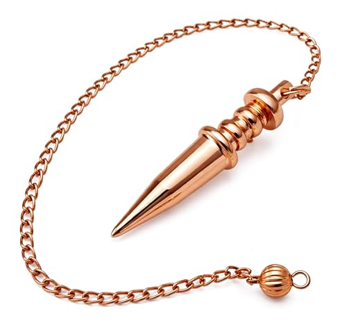 Copper Metal Light Weight Solid Cone Point Pendulum Healing Dowsing Reiki Pendulum for Divination and Meditation Copper Pendulum - color: Light Weight Cone Copper Metal Pendulum