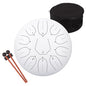 Steel Tongue Drum 12 Inch 11 Notes for Adults - Ethereal Metal Instrument for Meditation & Yoga with Music Book, Mallets & Carry Bag (White) - color: White