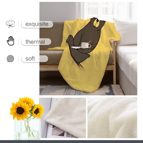Cute Bear Meditating Yoga Blanket - Warm & Lightweight Flannel, Ideal for All Seasons - Perfect for Kids’ & Adults’ Beds, Sofas, & Couches - size: 80x60 Inch