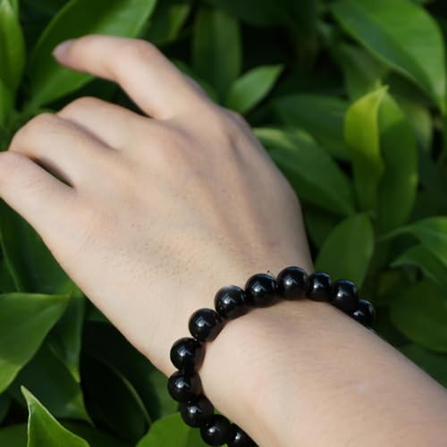 Natural Handmade Healing Chakra Bracelet - color: 10m-Black Tourmaline-FOR 7-8 INCH WRIST