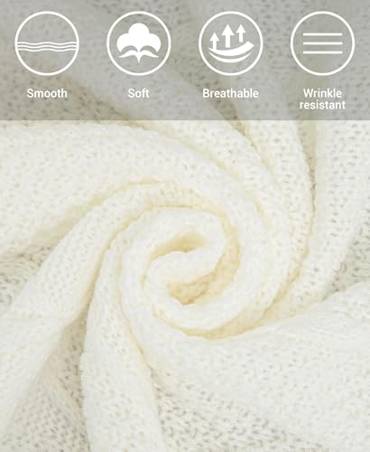 MissShorthair Knit Shawl Wraps for Women Boho Crochet Shawls Cape Open Front Cardigan - color: White