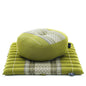 Leewadee Meditation Cushion Set – 1 Small Zafu Yoga Pillow and 1 Small Roll-Up Zabuton Mat Filled with Kapok - color: Sf17 - Green