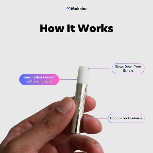 Moksha O₁ | Gamified Breathwork Tool | Smart Meditation Device | iOS Only | Mindfulness Tool for Immediate Calm and Instant Anxiety Relief | Sleep Aid Device (Moon) - color: Moon