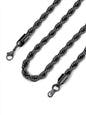 Bandmax Solid 1.5mm/2mm/3mm/6mm Rope Chains for Men Women 14K Gold Plated/Black Plated Stainless Steel Twist Chain 16-30 Inches, with Gift Box - color: 12 6MM Black