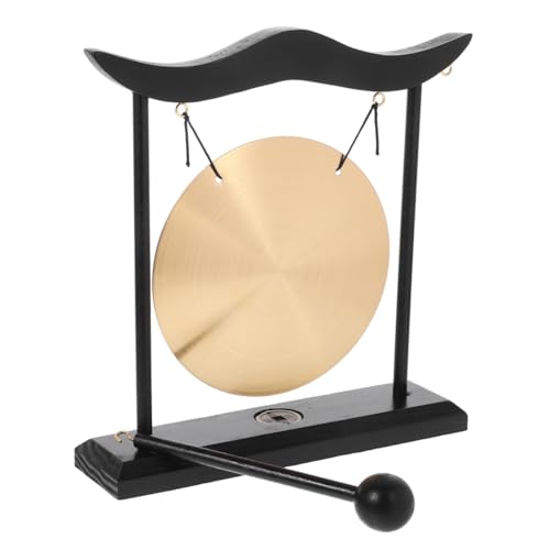 Toddmomy Fengshui Desktop Copper Gong Zen Decorative Centerpiece for Living Room Table Elegant Asian Ornament for Meditation and Calming Atmosphere Unique Home Office Decor