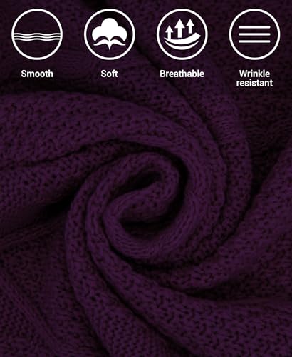 MissShorthair Knit Shawl Wraps for Women Boho Crochet Shawls Cape Open Front Cardigan - color: Violet