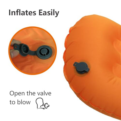Lumbar Travel Pillow,Compact Adjustable Air Lumbar Support Pillow for Car Ride,Train or Airplane Trip,Versatile Inflatable Pillow for Backpacking Camping and Sleeping