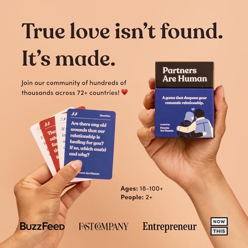 Partners are Human | 140 Conversation Cards to Help Deepen Romantic Relationships | Card Game for Bonding & Communication | Therapy for Adults - style: Partners Are Human