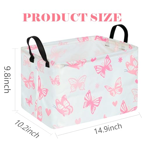 Storage Basket Home Shelf Basket Kids Organizer Box Clothes Laundry Hamper Nursery Bin Gift Laundry Basket with Handles for Home (Butterfly) - color: Butterfly