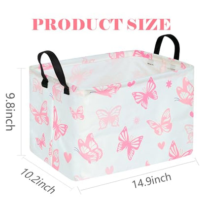 Storage Basket Home Shelf Basket Kids Organizer Box Clothes Laundry Hamper Nursery Bin Gift Laundry Basket with Handles for Home (Butterfly) - color: Butterfly