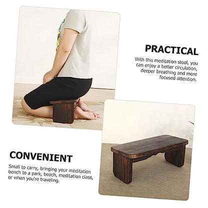 BESPORTBLE Wooden Meditation Bench for Bedroom Bench Cushion Zen Stool Foldable Stool Non-Slip Design