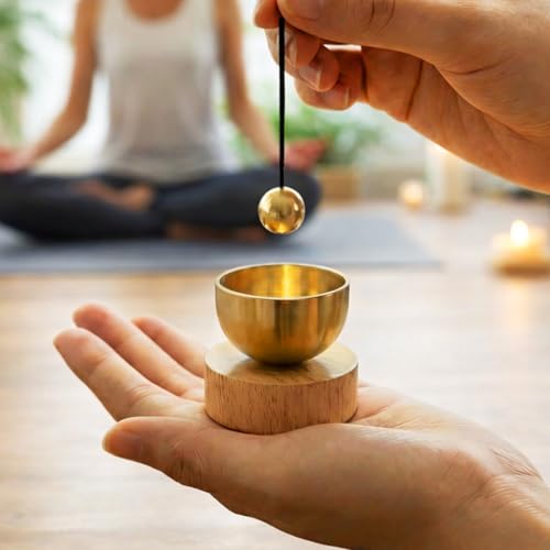 Mini Singing Bowl Set with Storage Bag - Creates Beautiful Sound Bowl with Clear and Pleasant Tones, Suitable for Yoga, Meditation, and Unique Presents