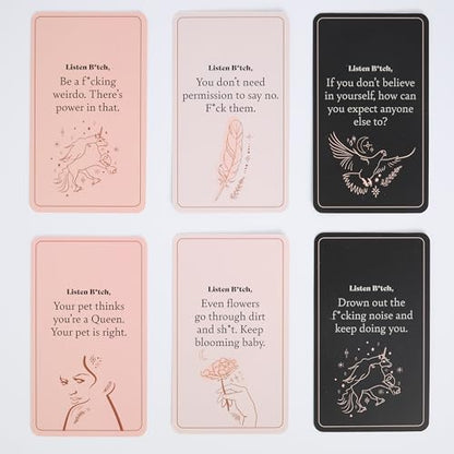 Listen B*tch Affirmation Cards | 50 Daily Affirmations to Remind You Who The F*ck You Are