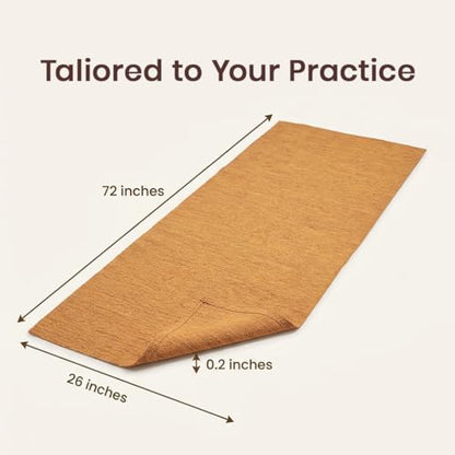 LFH Home Handmade Cotton Yoga Mat Cotton Rug picnic mat For Exercise, Workout, Fitness - Perfect Heavy Quality Eco Friendly Natural Cotton Woven Reversible Yoga Mats for Men & Women - 72x26 Inch. - color: Marigold