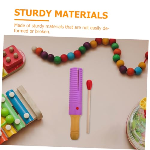 Abaodam Montessori Wooden Music Educational Percussion Blocks with Rhythm Sticks Guiro Instrument for Preschool Musical Training Engaging Early Education Resource