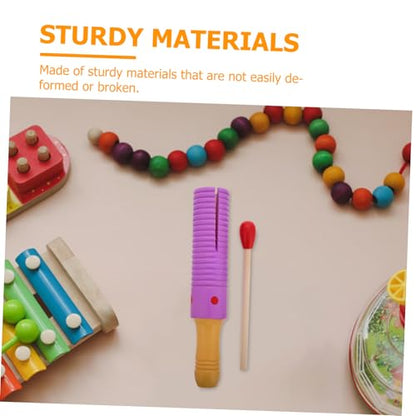 Abaodam Montessori Wooden Music Educational Percussion Blocks with Rhythm Sticks Guiro Instrument for Preschool Musical Training Engaging Early Education Resource
