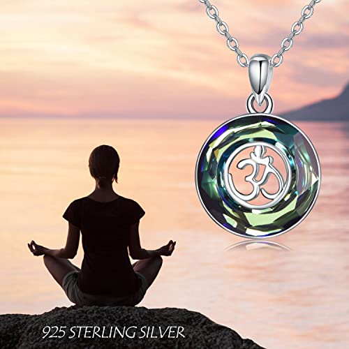 Palpitate Crystal Pendant Necklace 925 Sterling Silver Crystal Jewelry Christmas Gifts for Women - style: OM-06