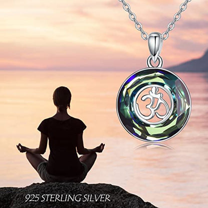 Palpitate Crystal Pendant Necklace 925 Sterling Silver Crystal Jewelry Christmas Gifts for Women - style: OM-06