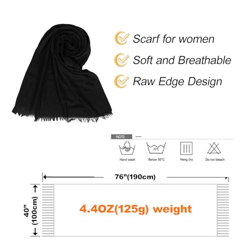 RIIQIICHY Scarf for Women Lightweight Solid Color Long Fashion Gauze Scarves Shawl Wrap - color: Khaki
