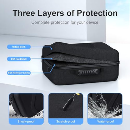 STARTRC GAMES Carrying Case for Meta Quest 3, Large Travel Case Compatible with BOBOVR S3 Pro/KIWI Design Battery Head Strap and Other Accessories, Hard Shell Travel Bag for Oculus Quest 3 - color: Black